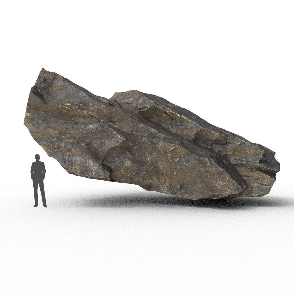 Low poly Black Granite Rock Formation Pack 200208 Low-poly 3D model_6