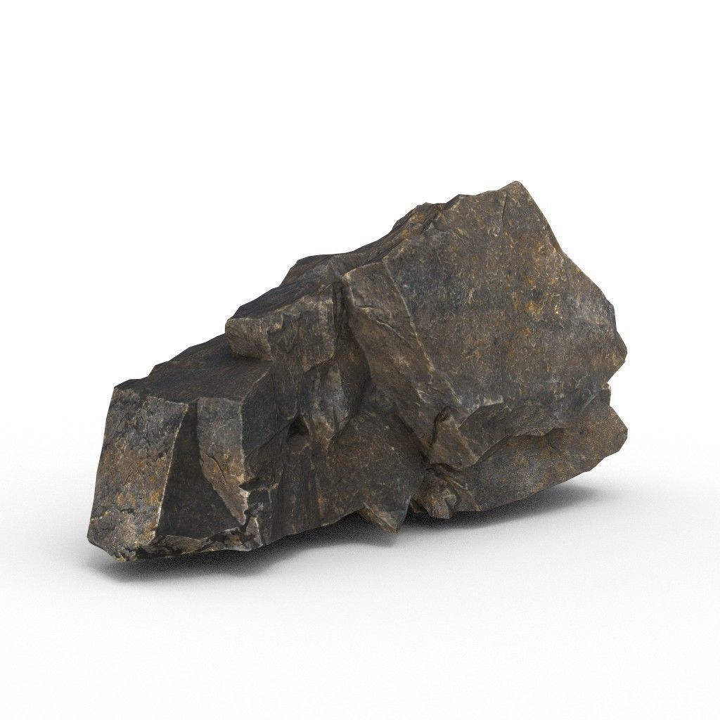 Low poly Black Granite Rock Formation Pack 200208 Low-poly 3D model_3