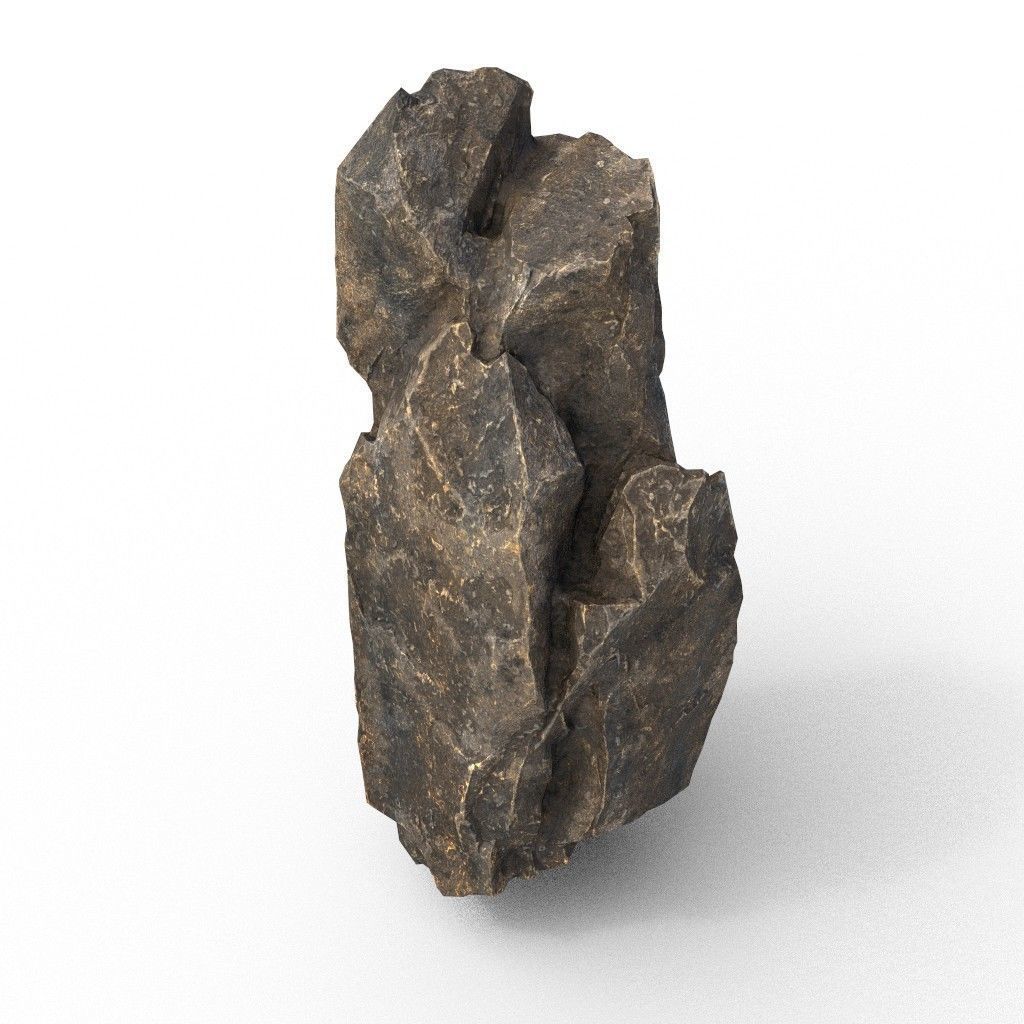 Low poly Black Granite Rock Formation Pack 200208 Low-poly 3D model_28