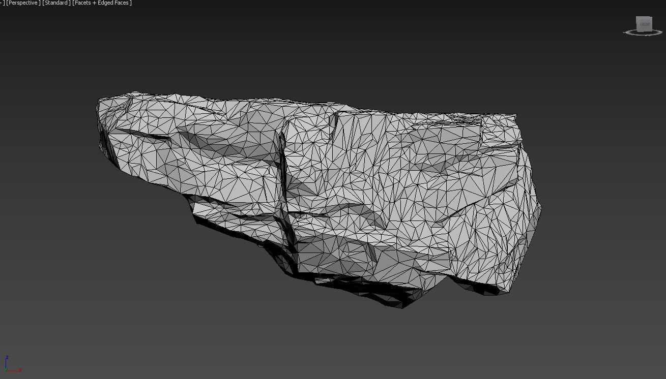 Low poly Black Granite Rock Formation Pack 200208 Low-poly 3D model_13