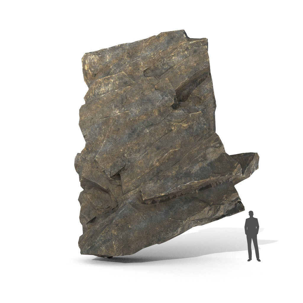Low poly Black Granite Rock Formation Pack 200208 Low-poly 3D model_22