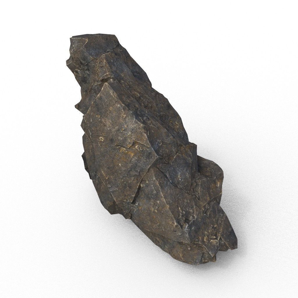 Low poly Black Granite Rock Formation Pack 200208 Low-poly 3D model_32