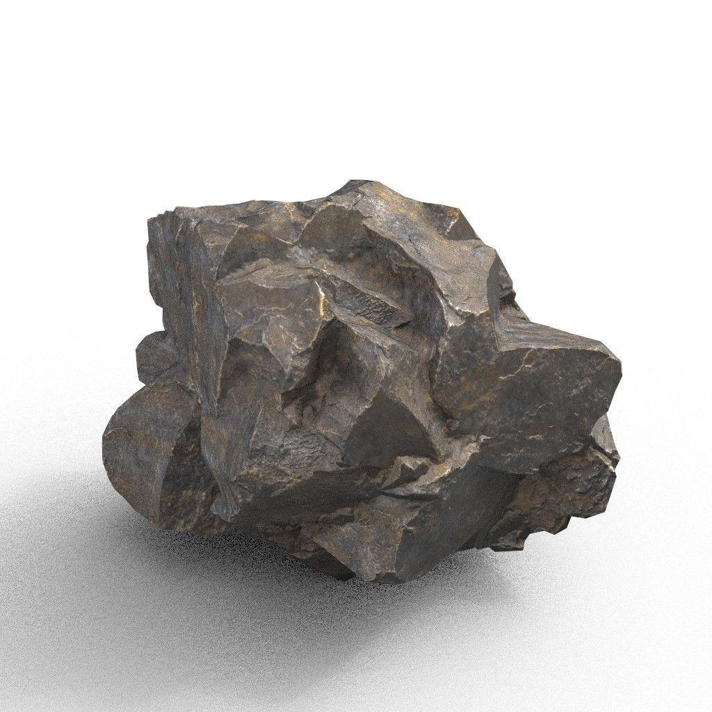 Low poly Black Granite Rock Formation Pack 200208 Low-poly 3D model_16