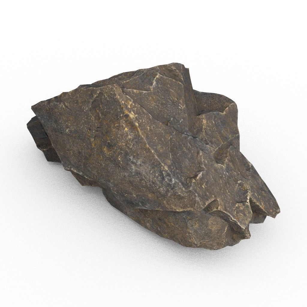 Low poly Black Granite Rock Formation Pack 200208 Low-poly 3D model_4