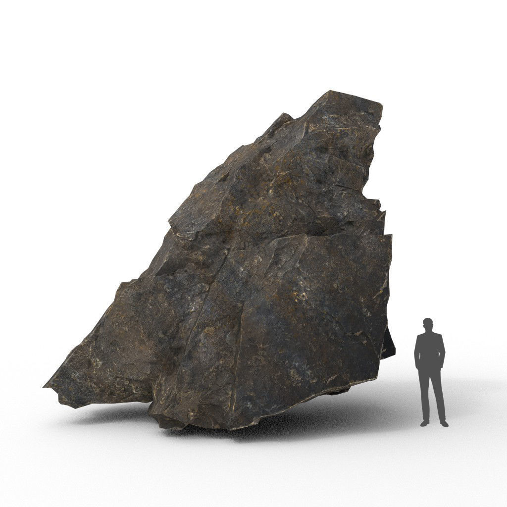 Low poly Black Granite Rock Formation Pack 200208 Low-poly 3D model_30