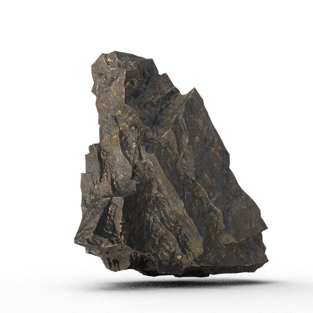 Low poly Black Granite Rock Formation Pack 200208 Low-poly 3D model_31