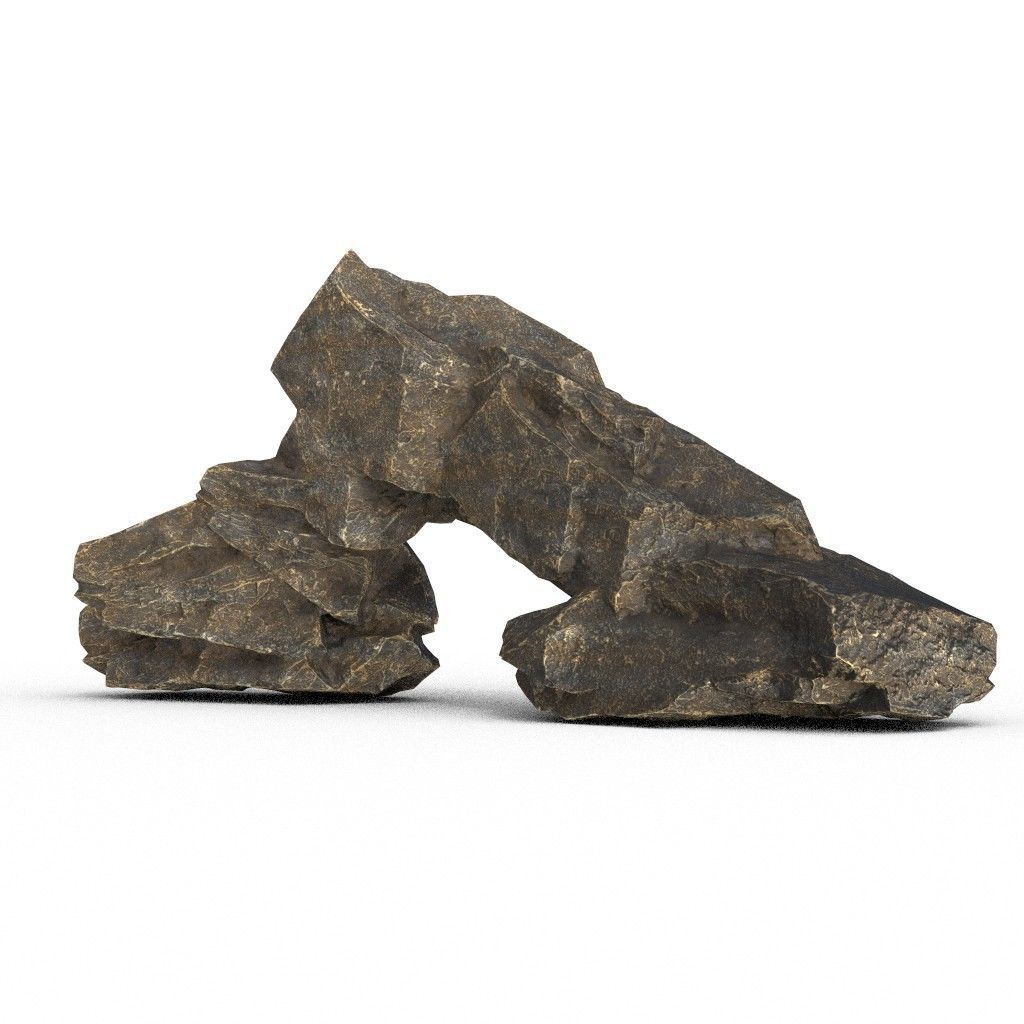 Low poly Black Granite Rock Formation Pack 200208 Low-poly 3D model_20