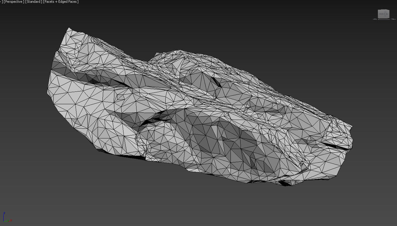 Low poly Black Granite Rock Formation Pack 200208 Low-poly 3D model_9