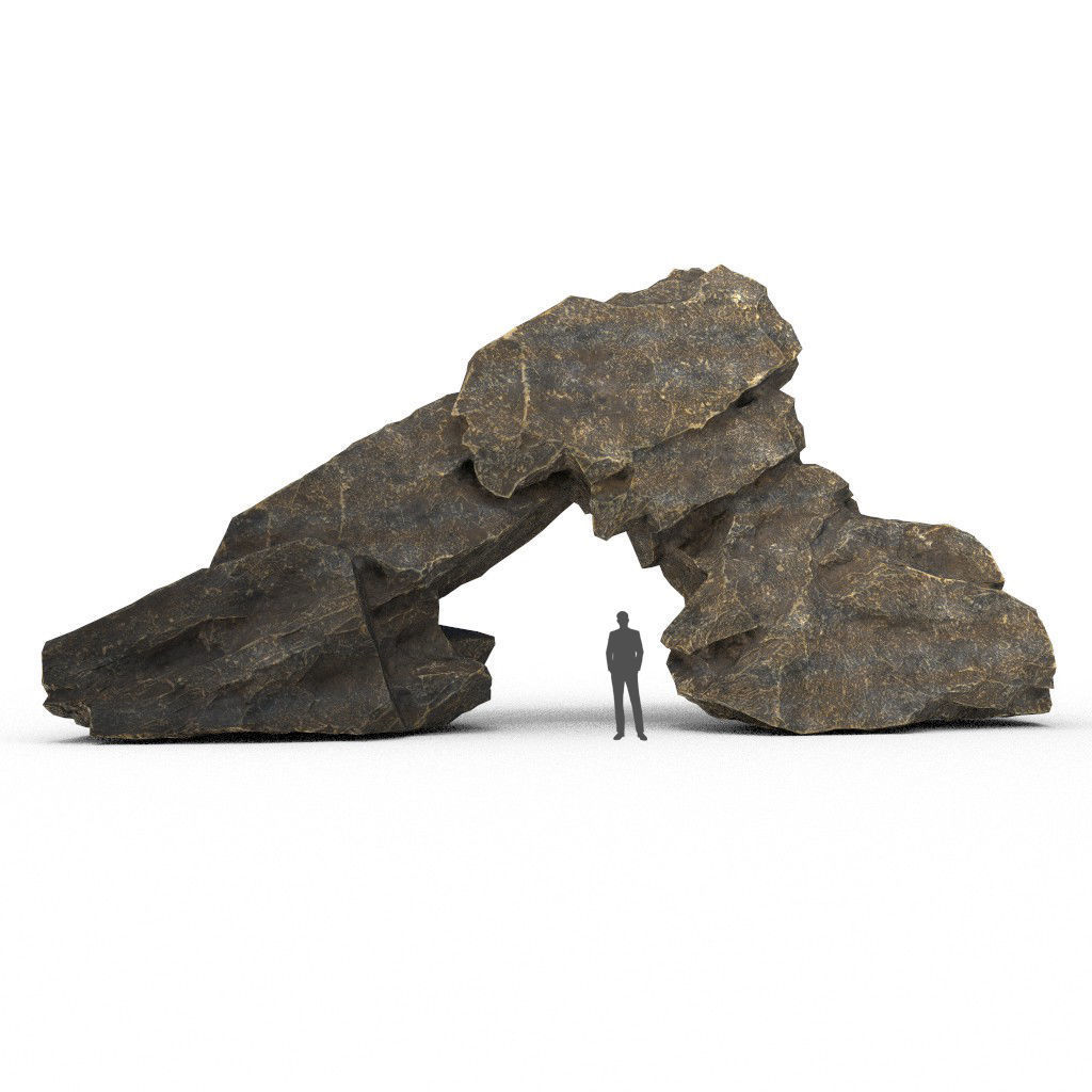 Low poly Black Granite Rock Formation Pack 200208 Low-poly 3D model_18