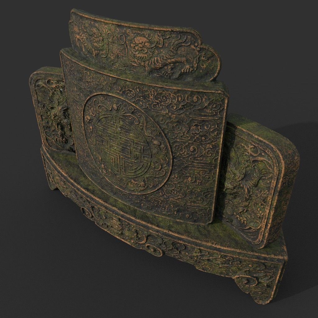 Low poly Ancient Dragon Temple Element Pack - Terracotta Low-poly 3D model_4