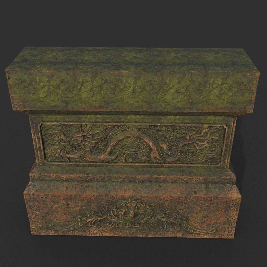 Low poly Ancient Dragon Temple Element Pack - Terracotta Low-poly 3D model_23