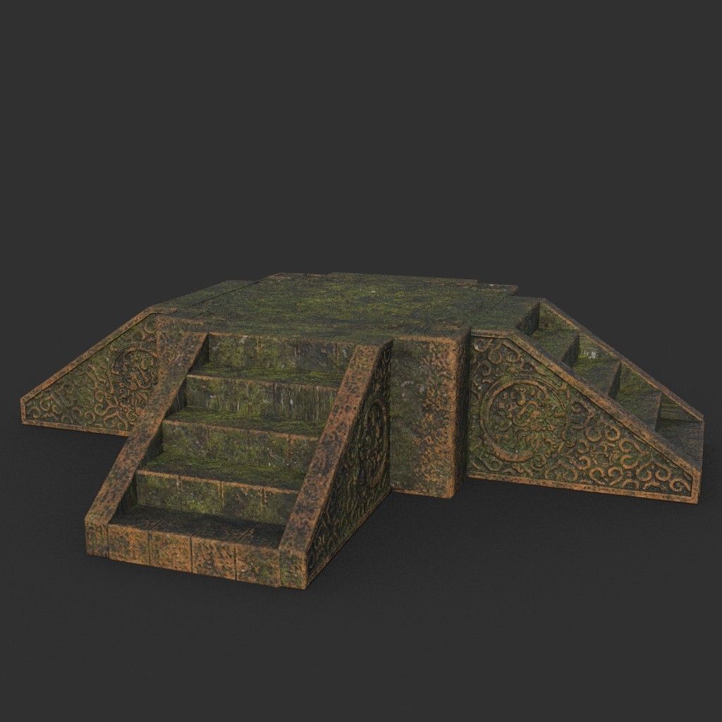 Low poly Ancient Dragon Temple Element Pack - Terracotta Low-poly 3D model_42