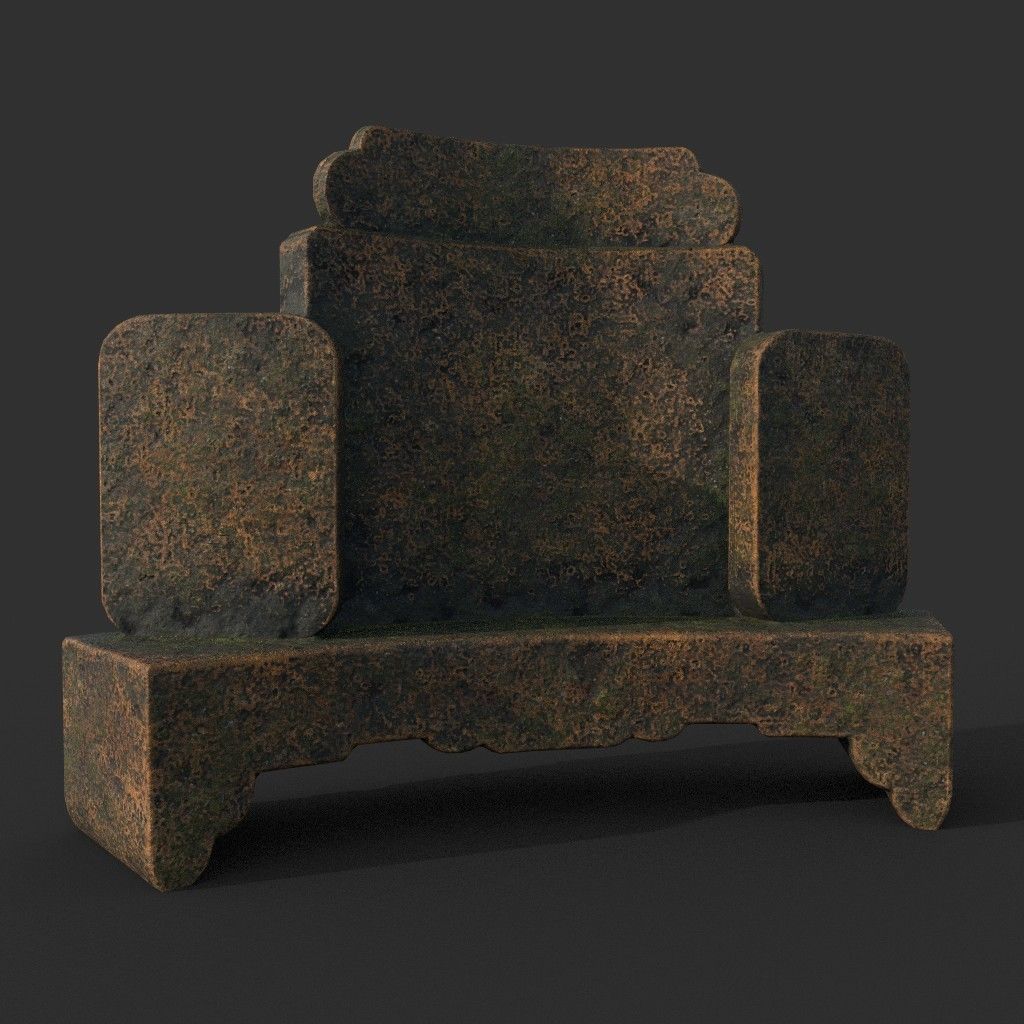 Low poly Ancient Dragon Temple Element Pack - Terracotta Low-poly 3D model_3