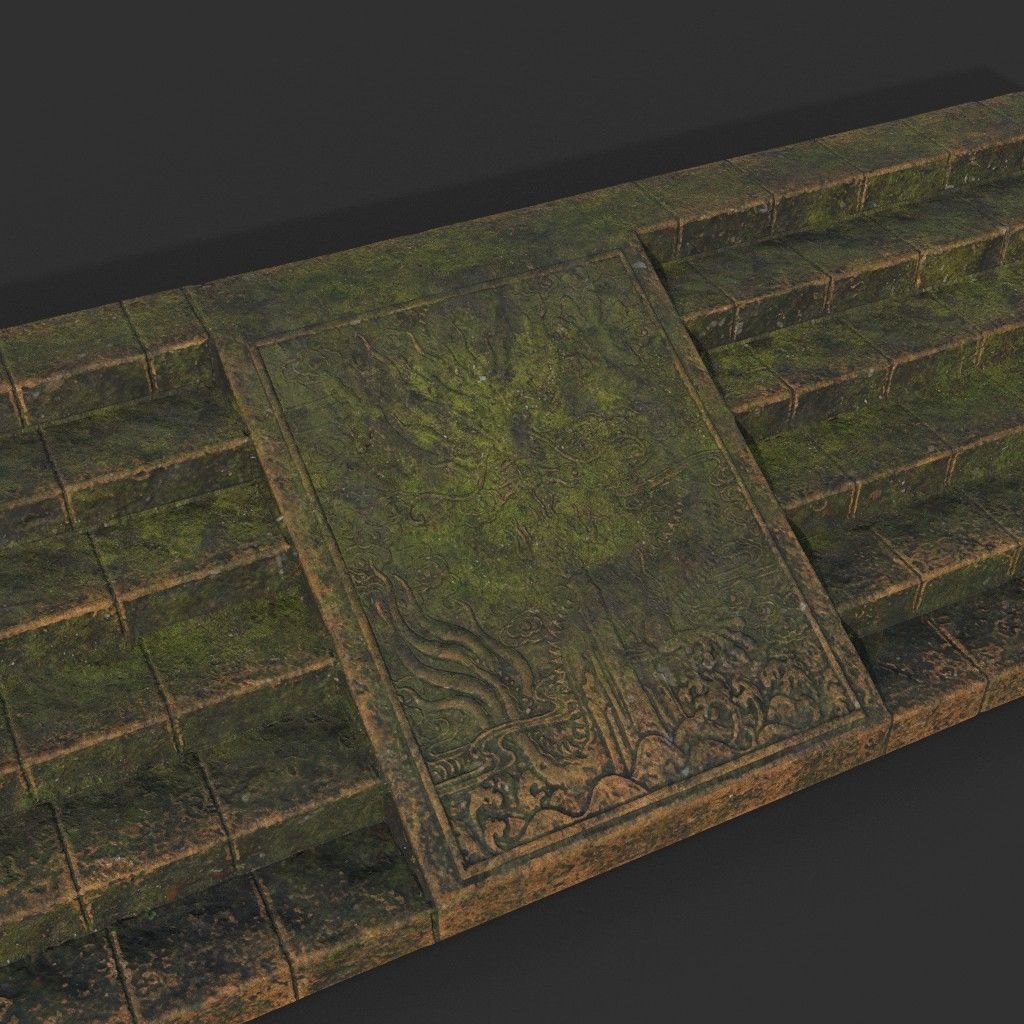 Low poly Ancient Dragon Temple Element Pack - Terracotta Low-poly 3D model_52