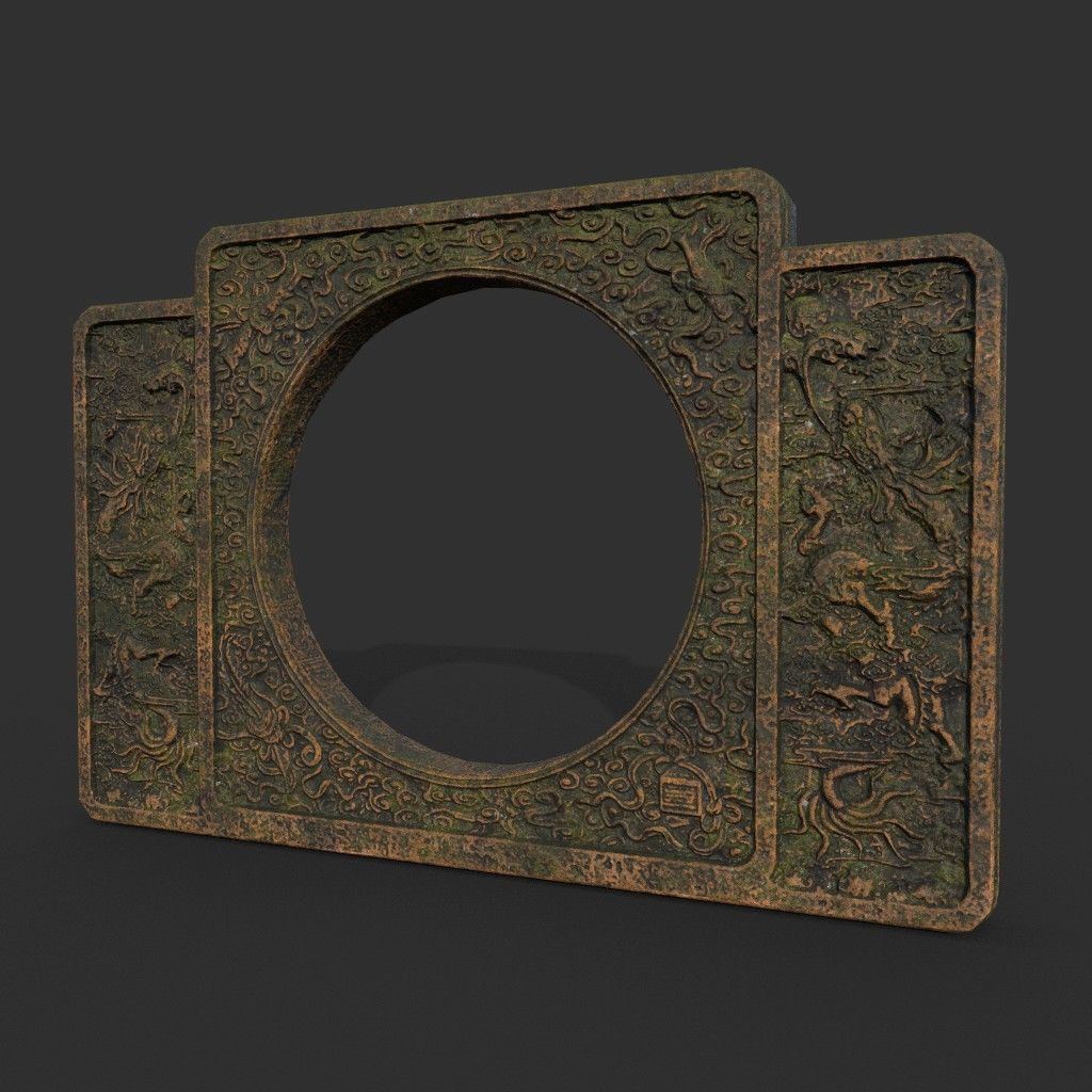 Low poly Ancient Dragon Temple Element Pack - Terracotta Low-poly 3D model_38