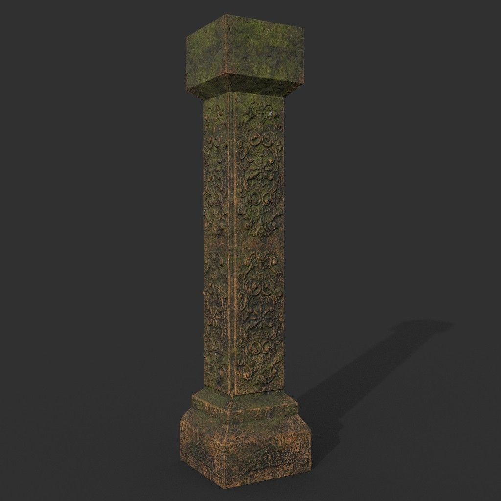 Low poly Ancient Dragon Temple Element Pack - Terracotta Low-poly 3D model_18