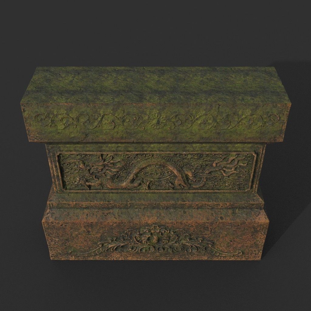 Low poly Ancient Dragon Temple Element Pack - Terracotta Low-poly 3D model_24