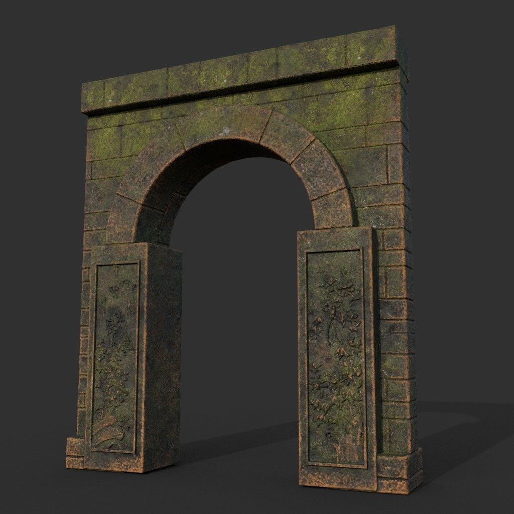 Low poly Ancient Dragon Temple Element Pack - Terracotta Low-poly 3D model_66