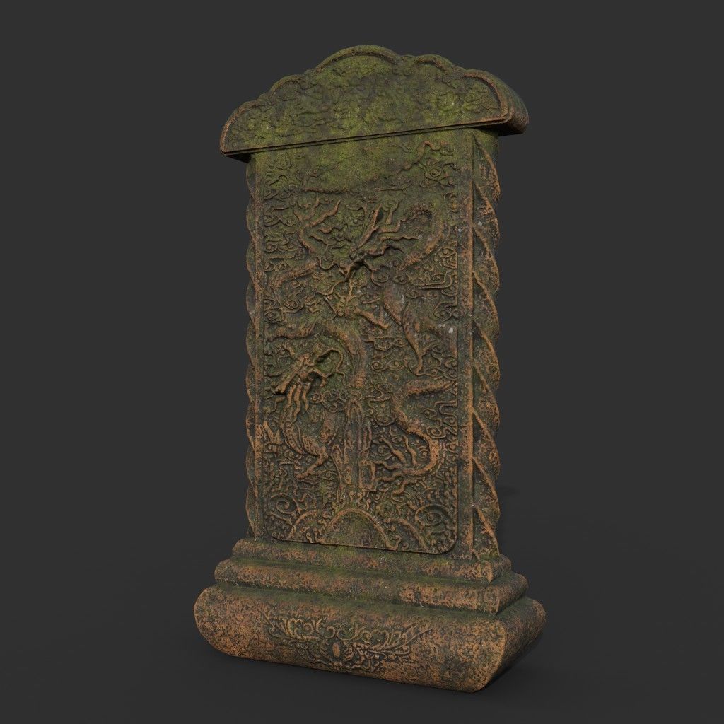 Low poly Ancient Dragon Temple Element Pack - Terracotta Low-poly 3D model_30