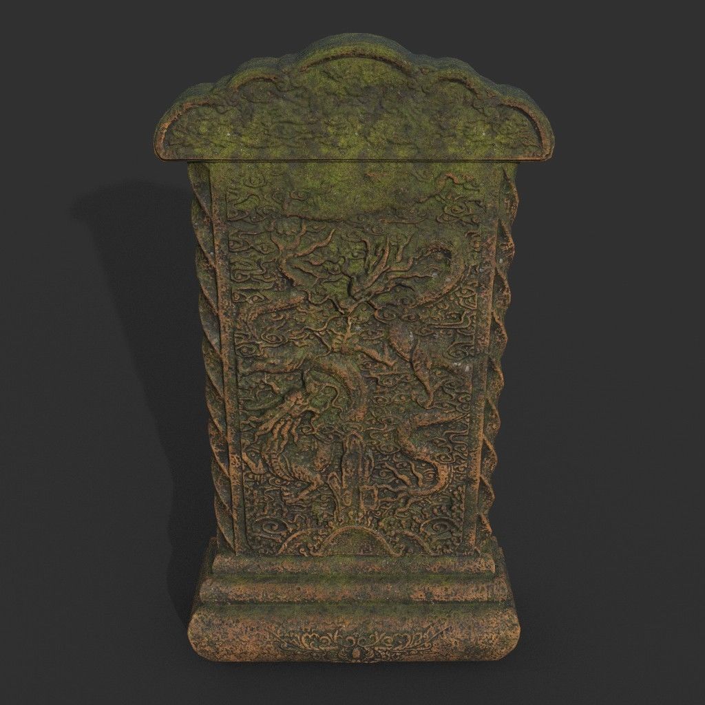 Low poly Ancient Dragon Temple Element Pack - Terracotta Low-poly 3D model_31