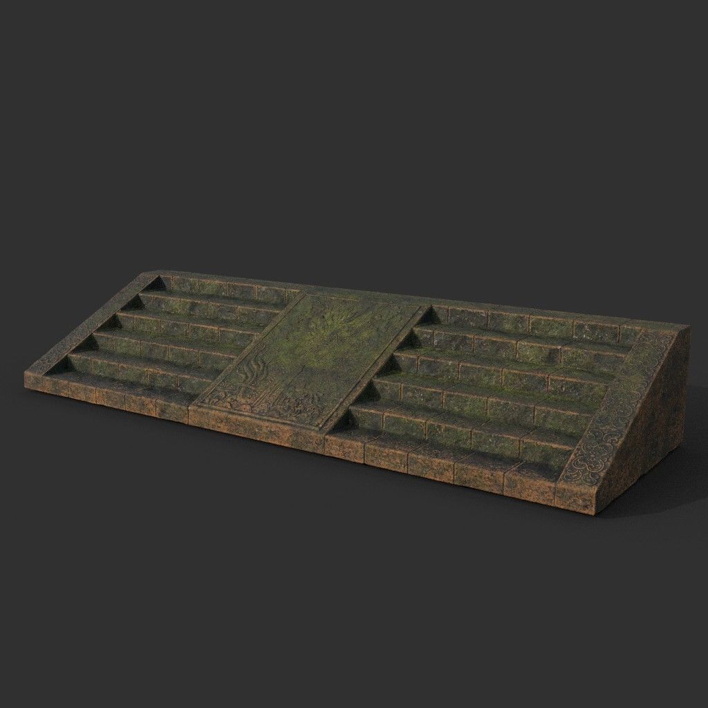 Low poly Ancient Dragon Temple Element Pack - Terracotta Low-poly 3D model_50