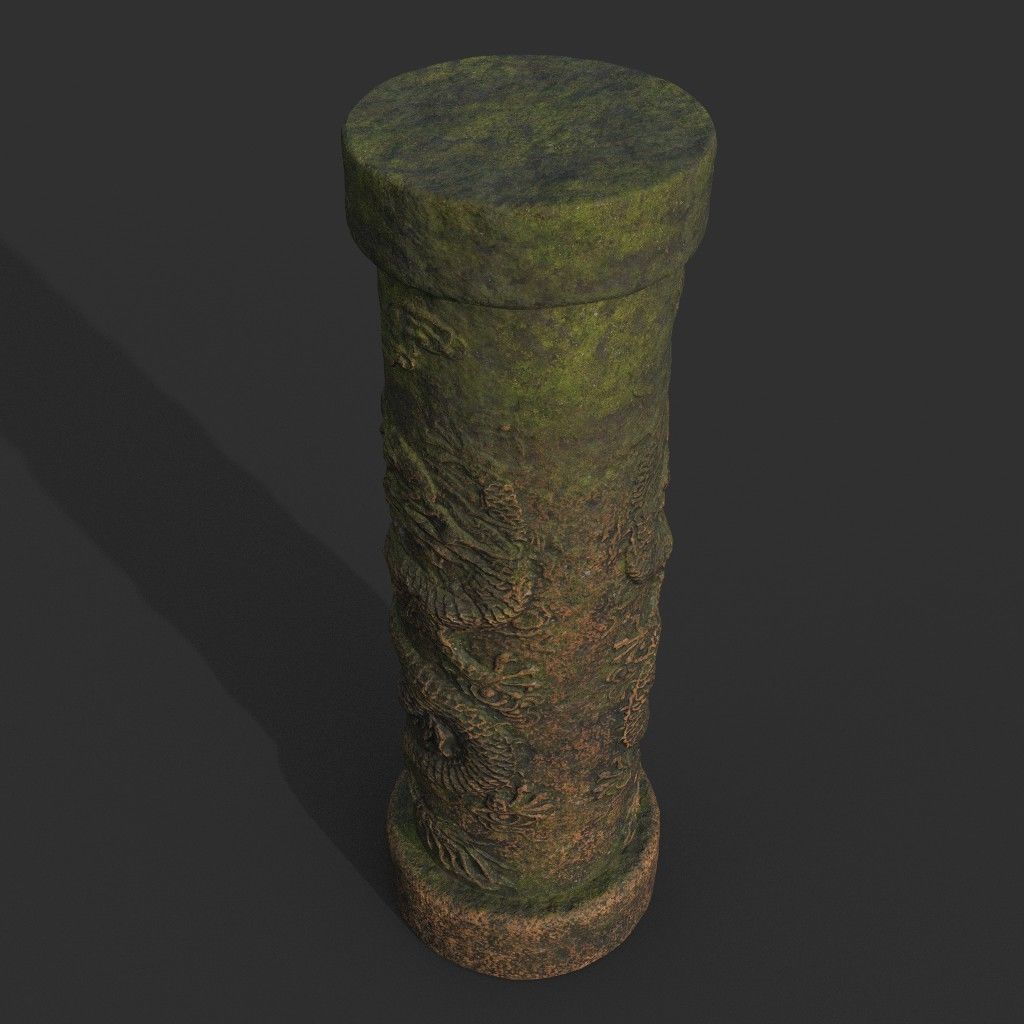 Low poly Ancient Dragon Temple Element Pack - Terracotta Low-poly 3D model_12