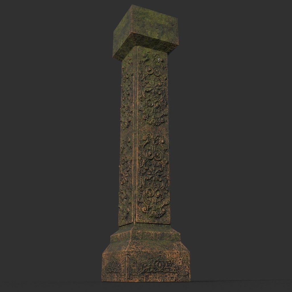 Low poly Ancient Dragon Temple Element Pack - Terracotta Low-poly 3D model_19