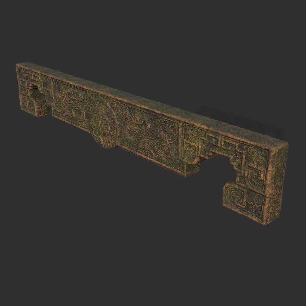 Low poly Ancient Dragon Temple Element Pack - Terracotta Low-poly 3D model_35