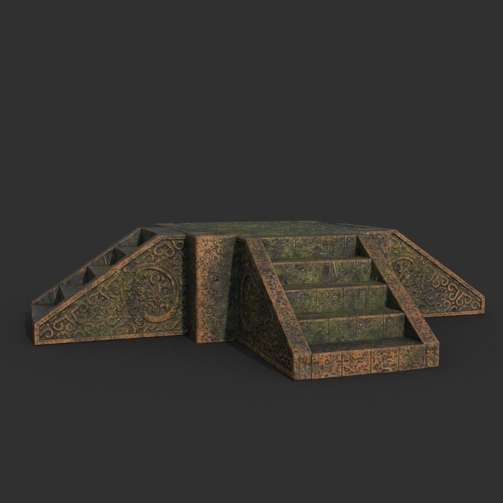 Low poly Ancient Dragon Temple Element Pack - Terracotta Low-poly 3D model_44