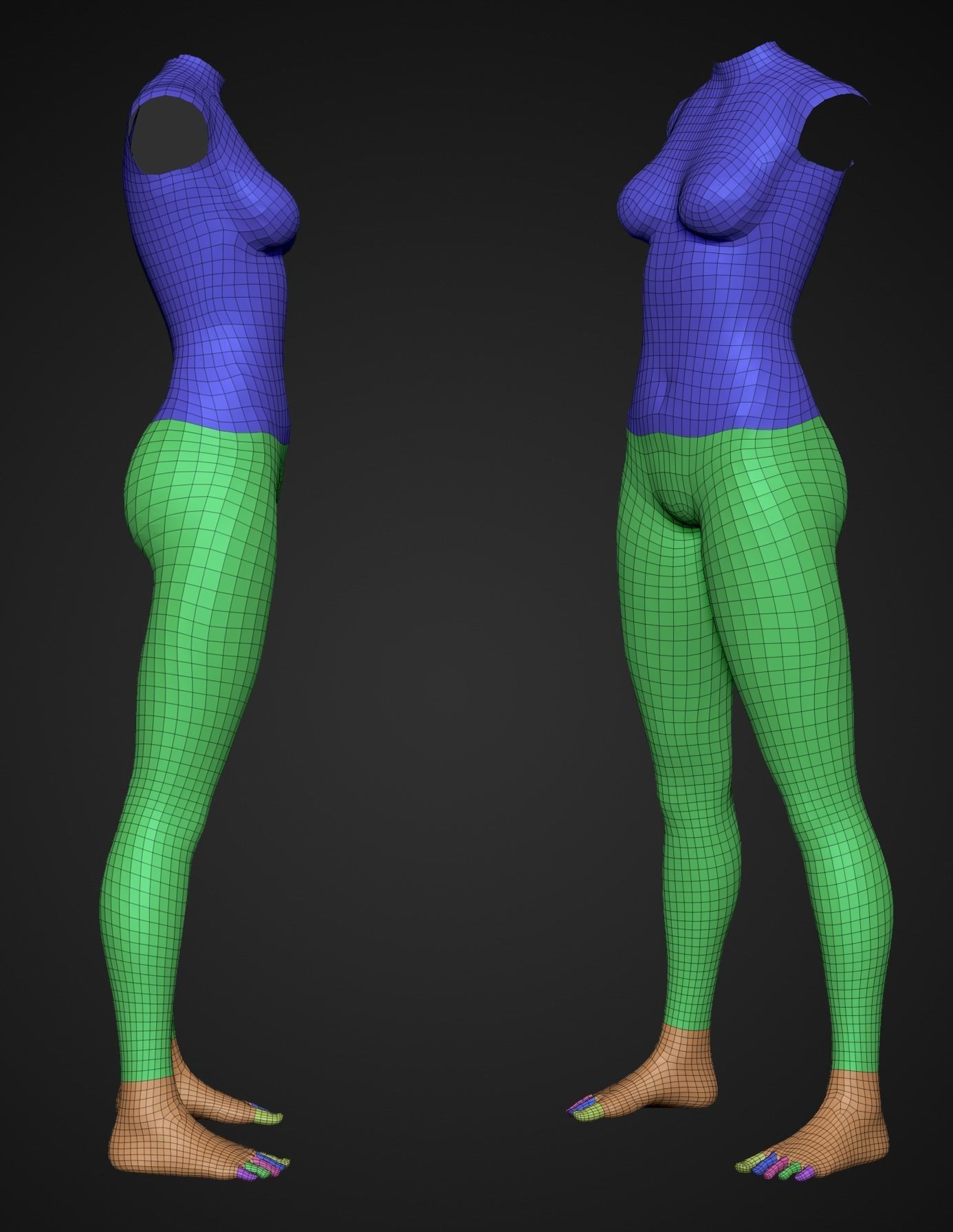 Female Base Mesh Free low-poly 3D model_3