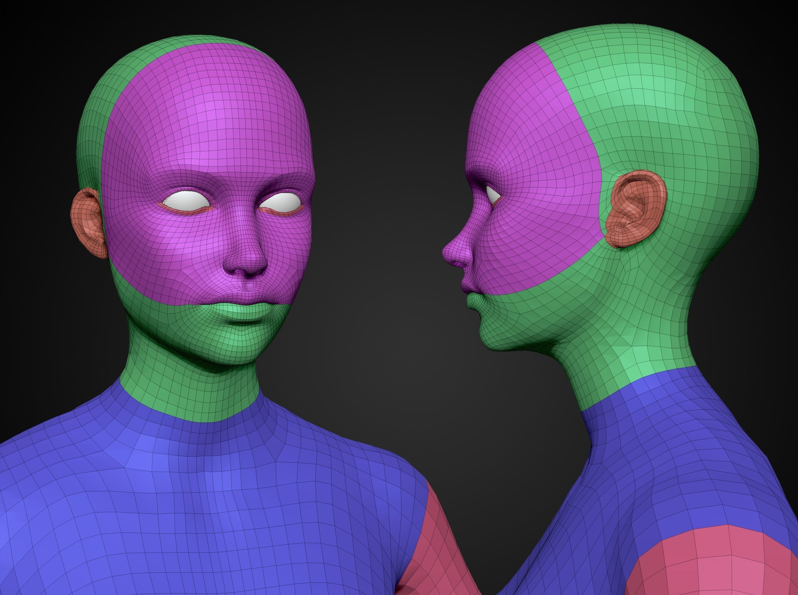 Female Base Mesh Free low-poly 3D model_2