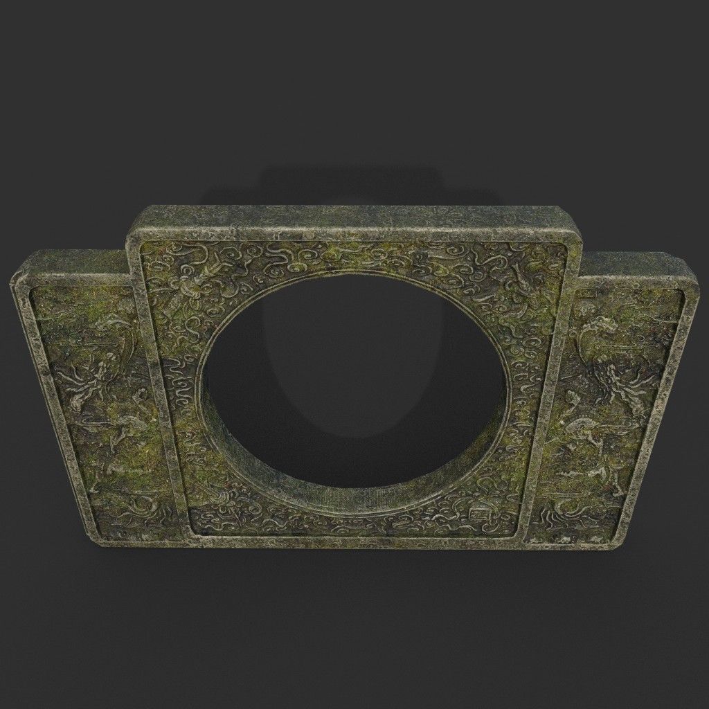 Low poly Ancient Dragon Temple Element Pack - Mossy Low-poly 3D model_39