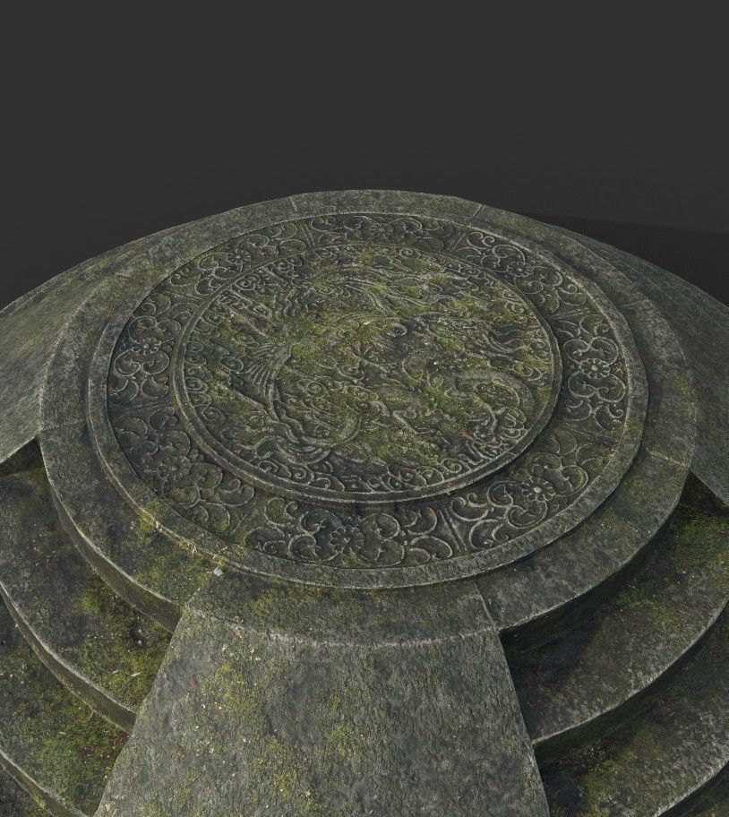 Low poly Ancient Dragon Temple Element Pack - Mossy Low-poly 3D model_16