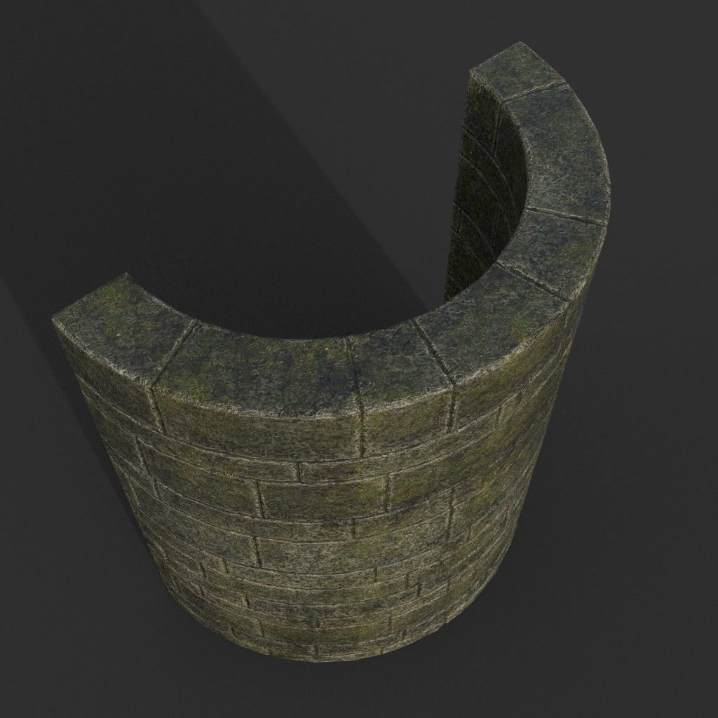 Low poly Ancient Dragon Temple Element Pack - Mossy Low-poly 3D model_64