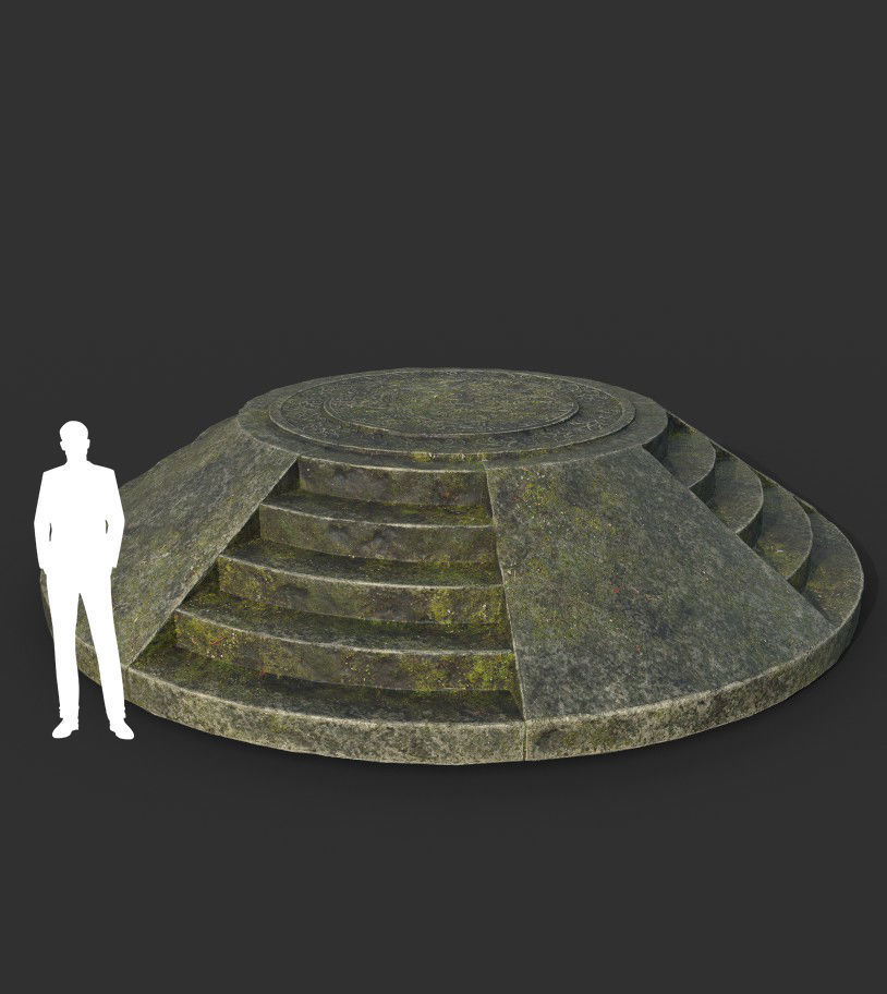 Low poly Ancient Dragon Temple Element Pack - Mossy Low-poly 3D model_14