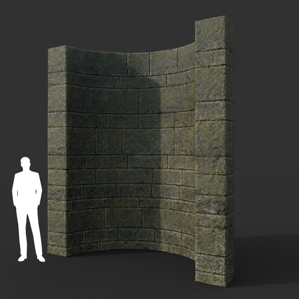 Low poly Ancient Dragon Temple Element Pack - Mossy Low-poly 3D model_62
