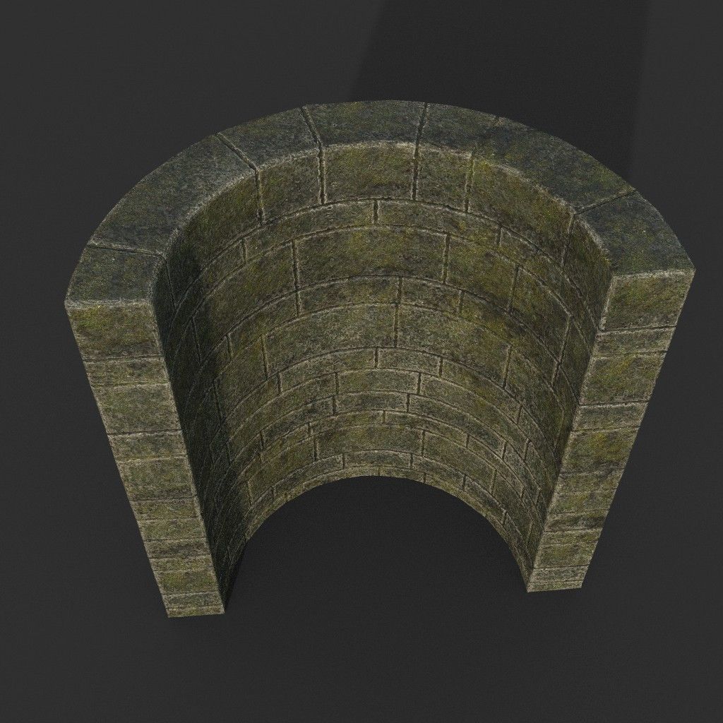Low poly Ancient Dragon Temple Element Pack - Mossy Low-poly 3D model_63