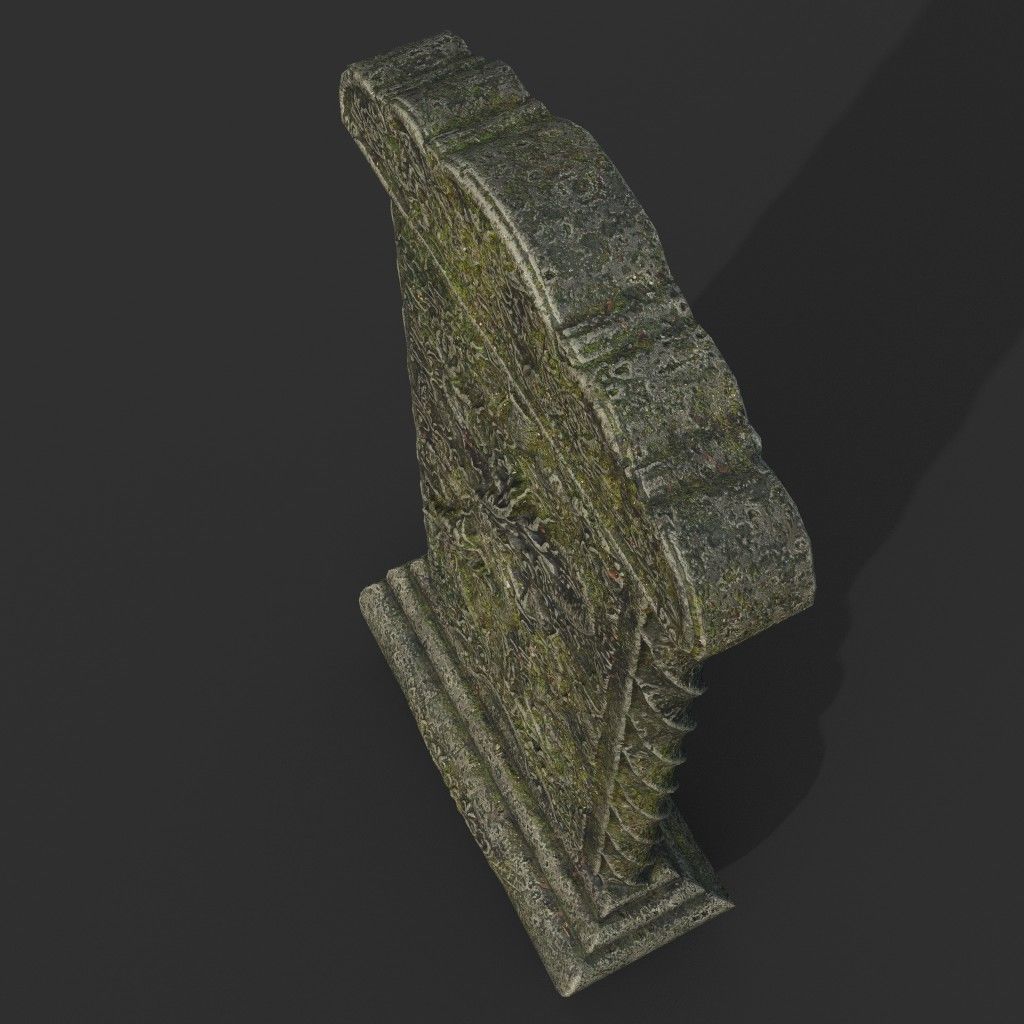 Low poly Ancient Dragon Temple Element Pack - Mossy Low-poly 3D model_32