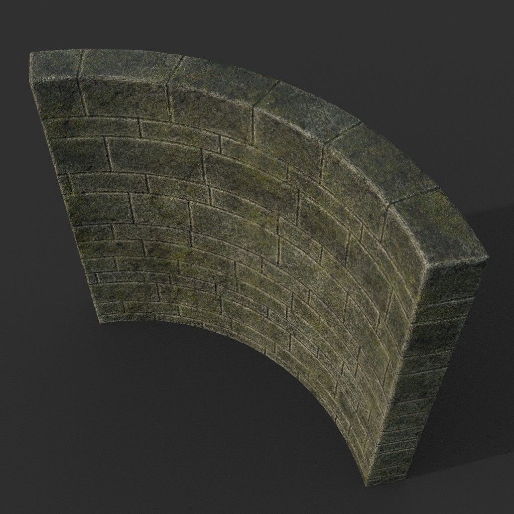 Low poly Ancient Dragon Temple Element Pack - Mossy Low-poly 3D model_59