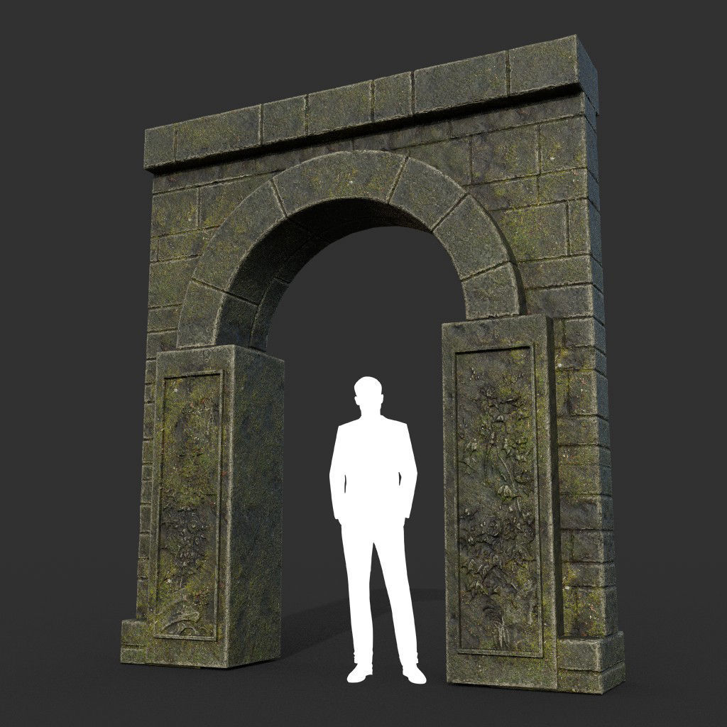 Low poly Ancient Dragon Temple Element Pack - Mossy Low-poly 3D model_66