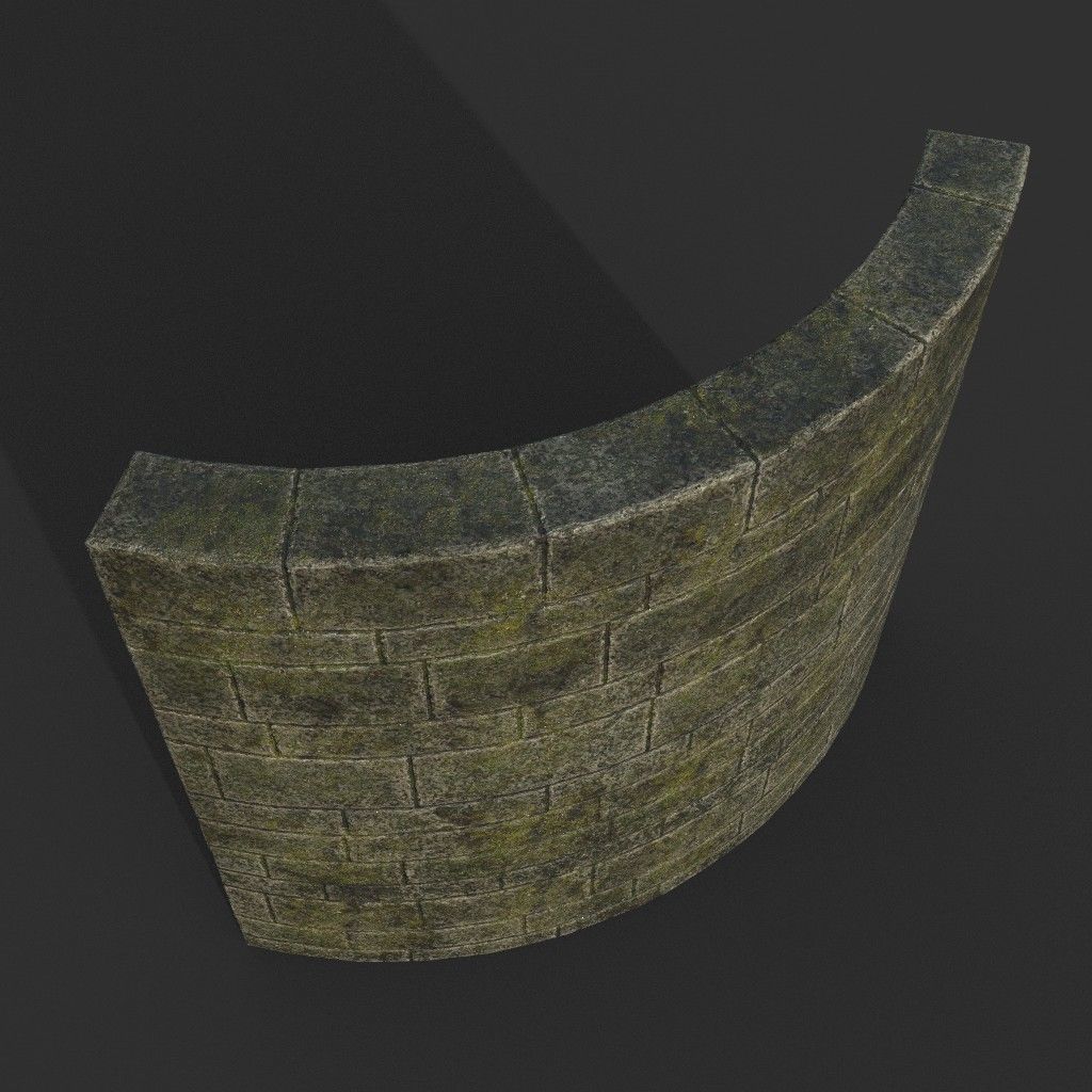 Low poly Ancient Dragon Temple Element Pack - Mossy Low-poly 3D model_60