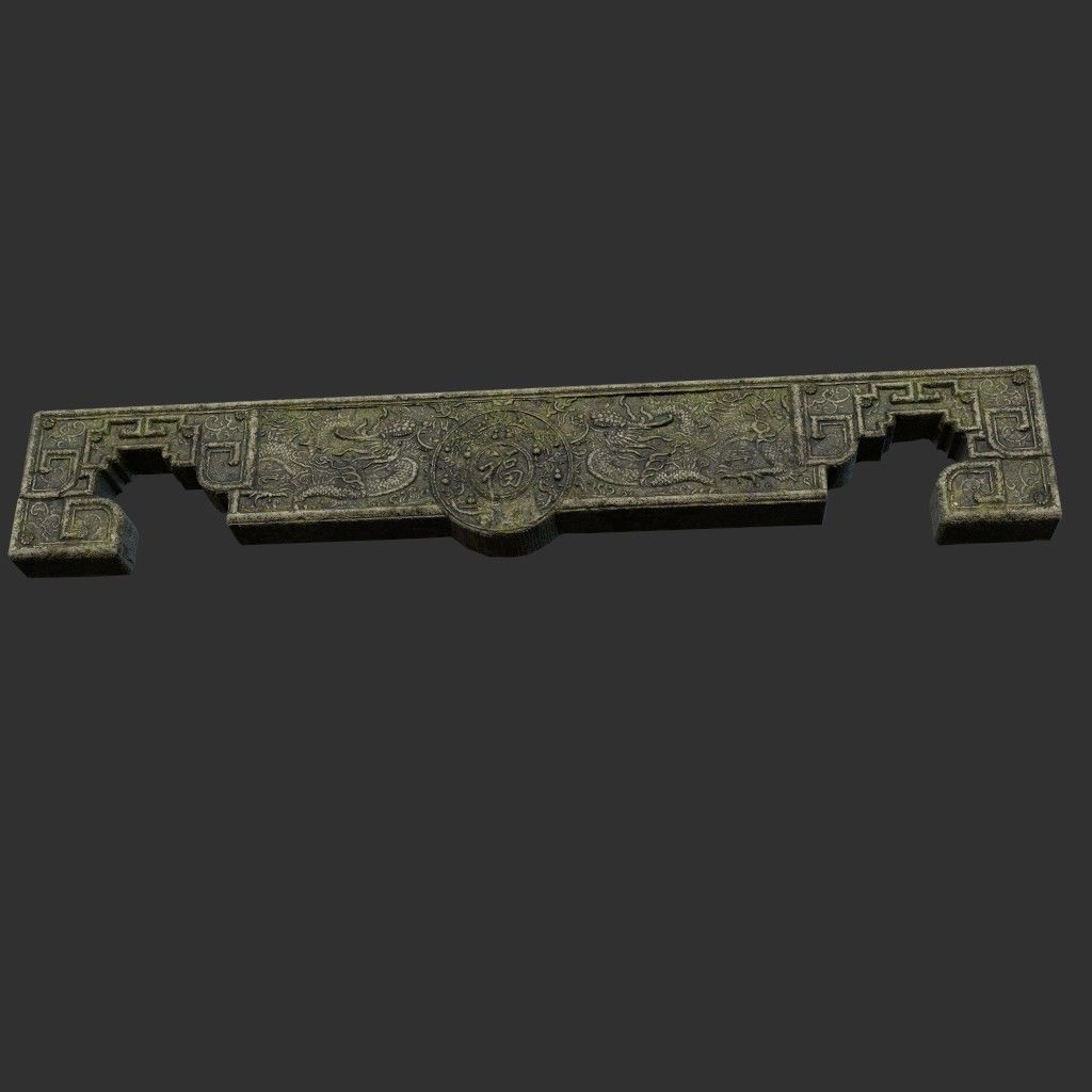 Low poly Ancient Dragon Temple Element Pack - Mossy Low-poly 3D model_35