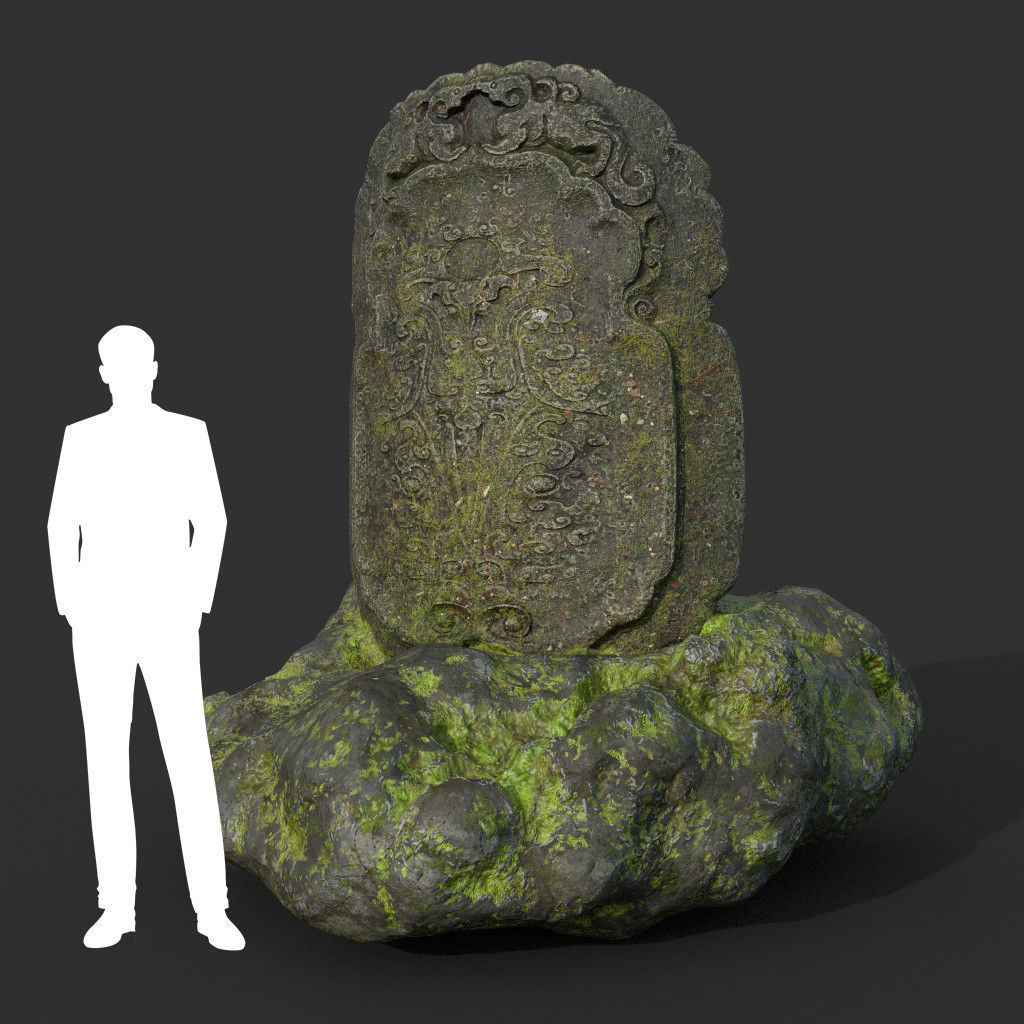 Low poly Ancient Dragon Temple Element Pack - Mossy Low-poly 3D model_74
