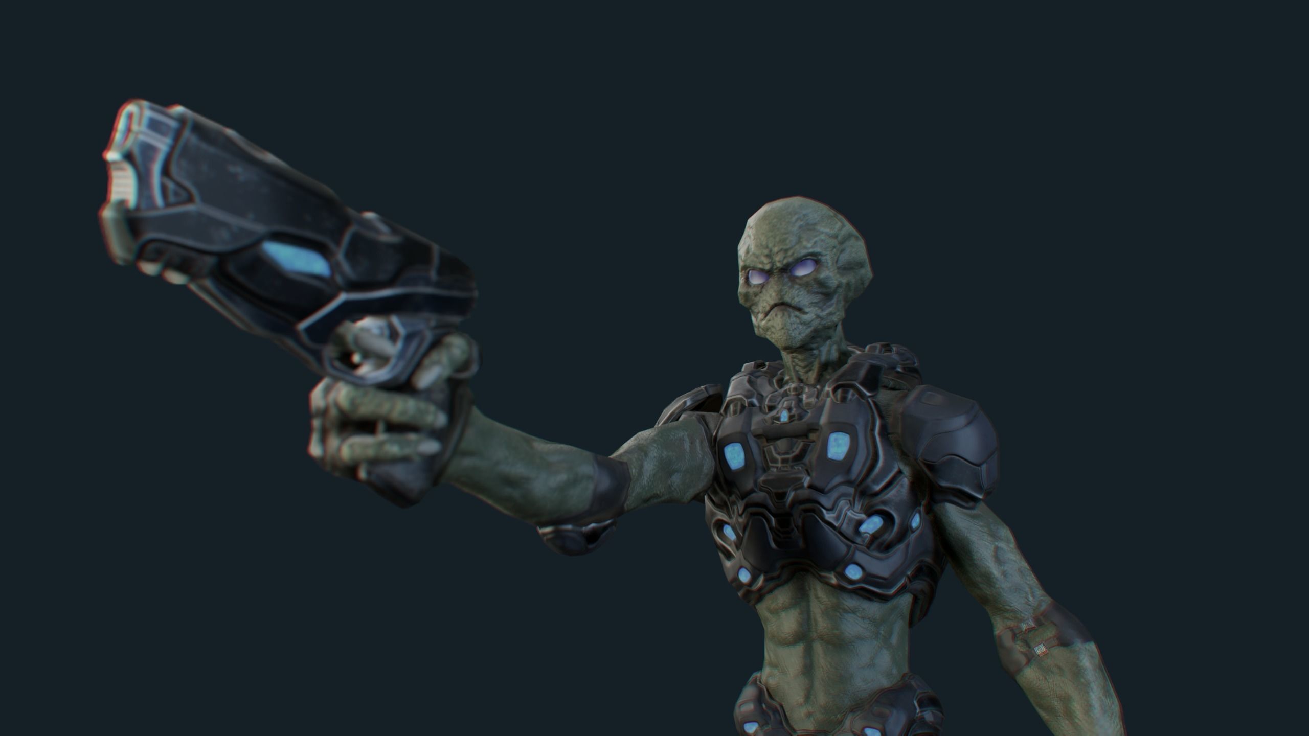 Alien v2 - Animated and Game Ready Low-poly 3D model_37