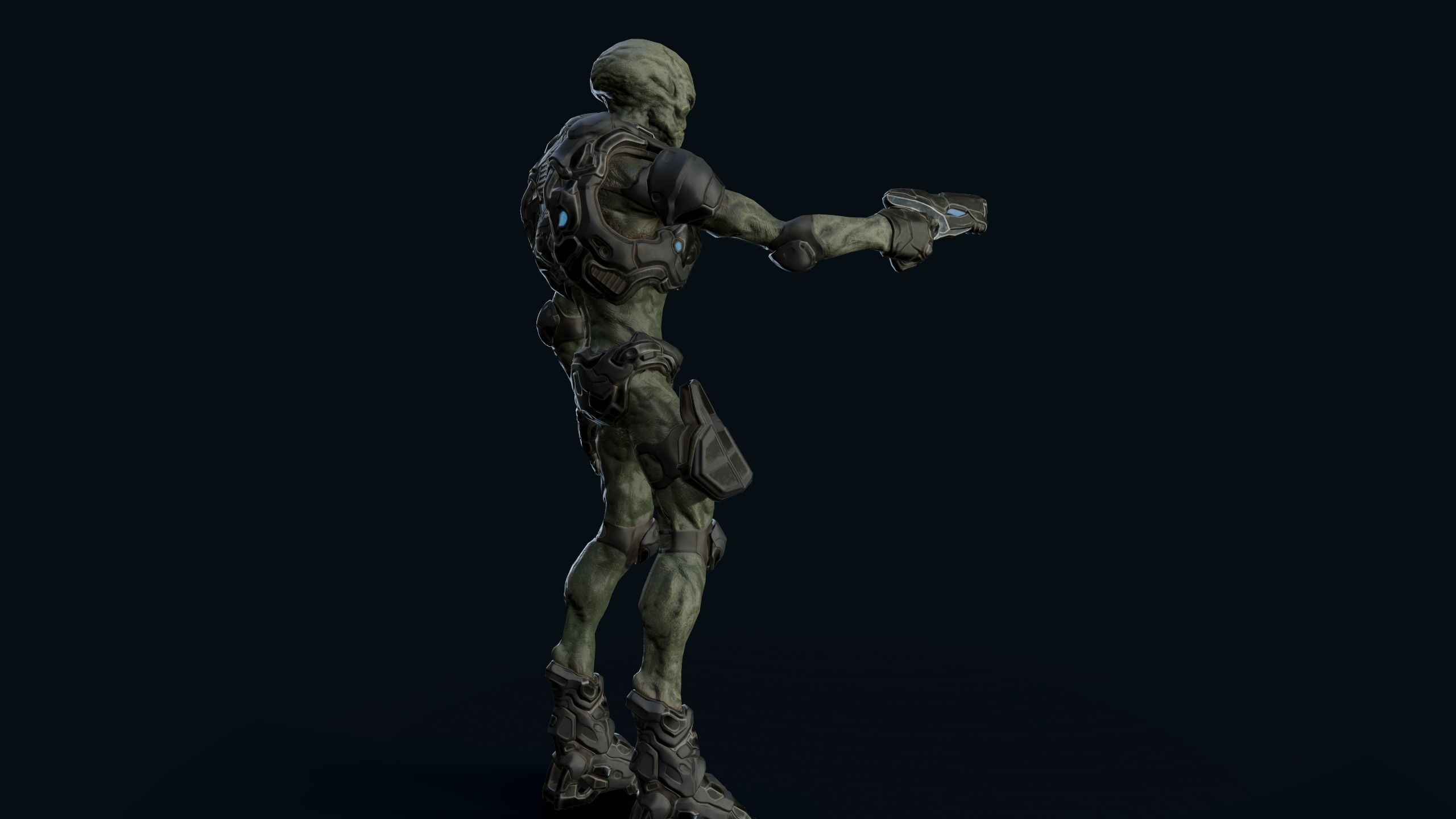 Alien v2 - Animated and Game Ready Low-poly 3D model_35