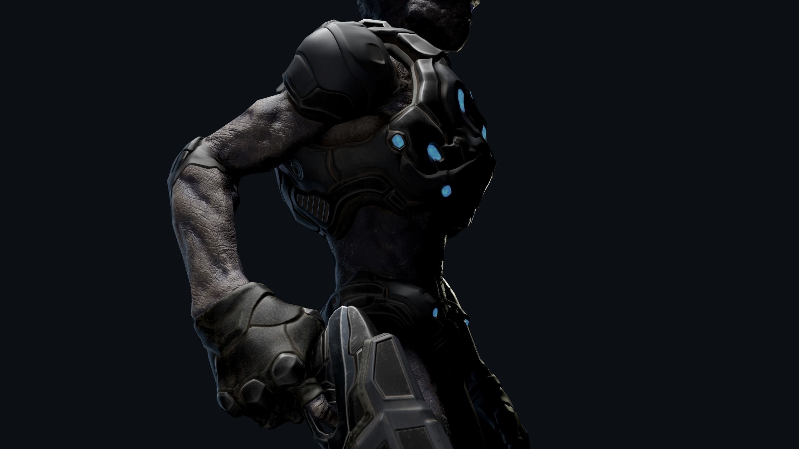 Alien v2 - Animated and Game Ready Low-poly 3D model_6