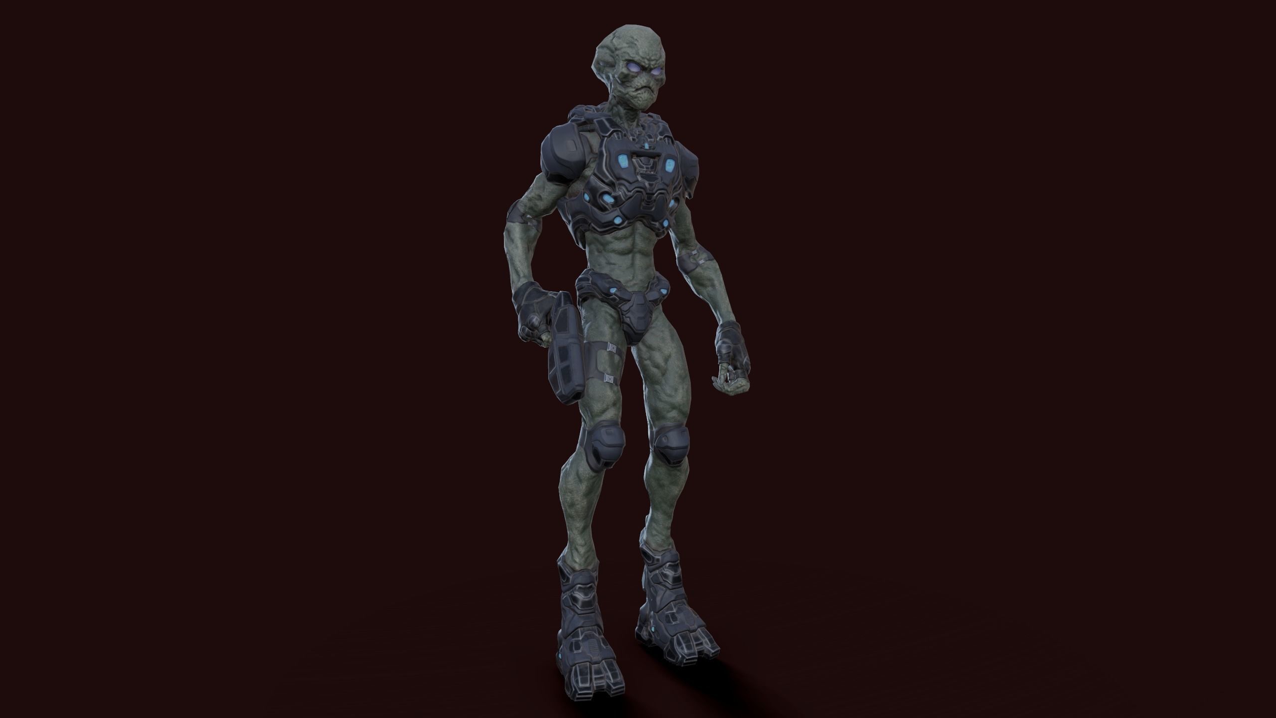 Alien v2 - Animated and Game Ready Low-poly 3D model_31