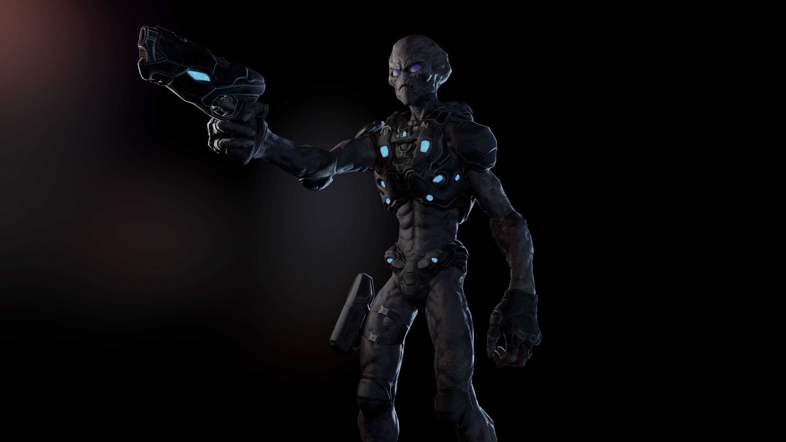 Alien v2 - Animated and Game Ready Low-poly 3D model_9