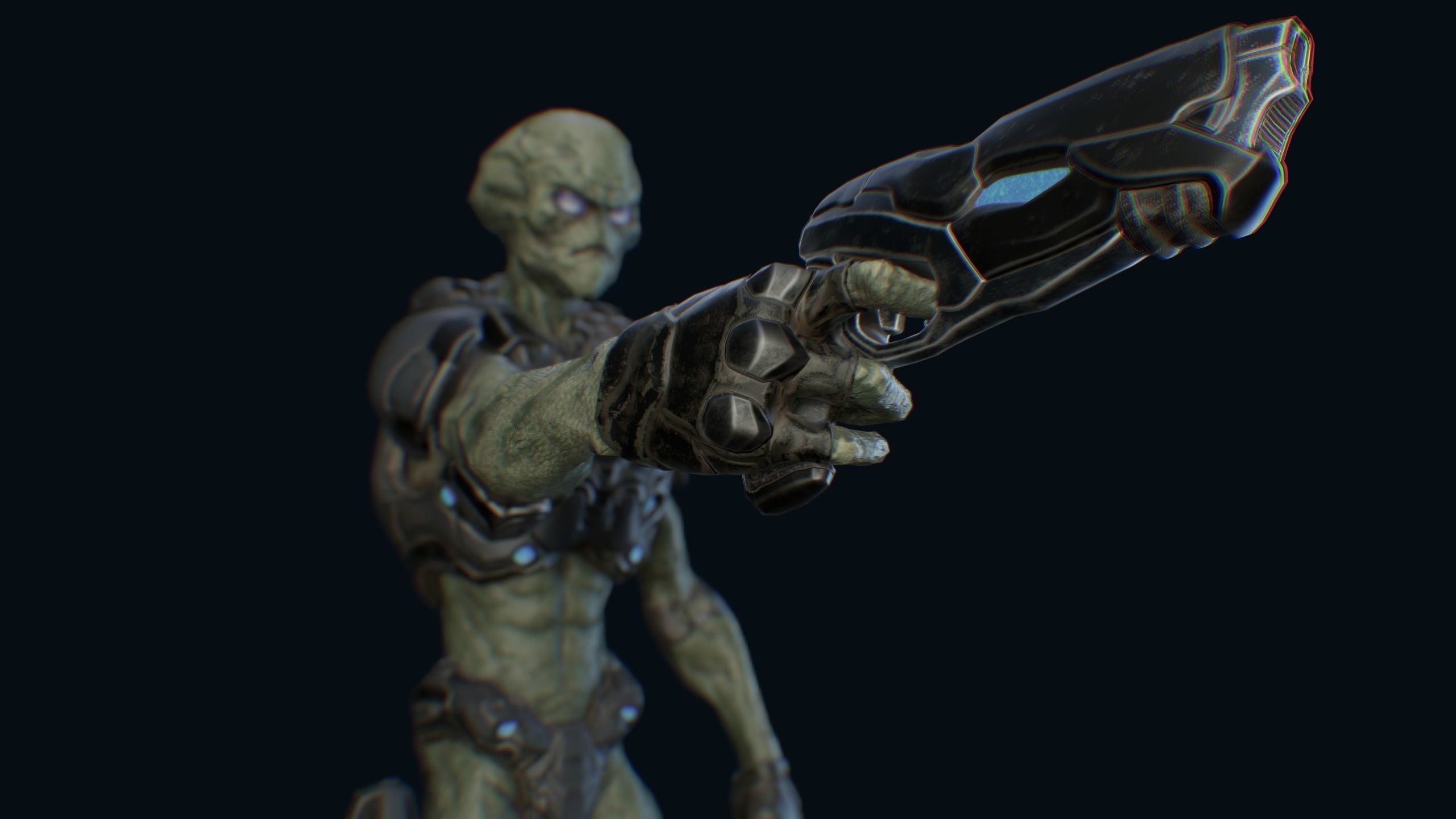 Alien v2 - Animated and Game Ready Low-poly 3D model_5