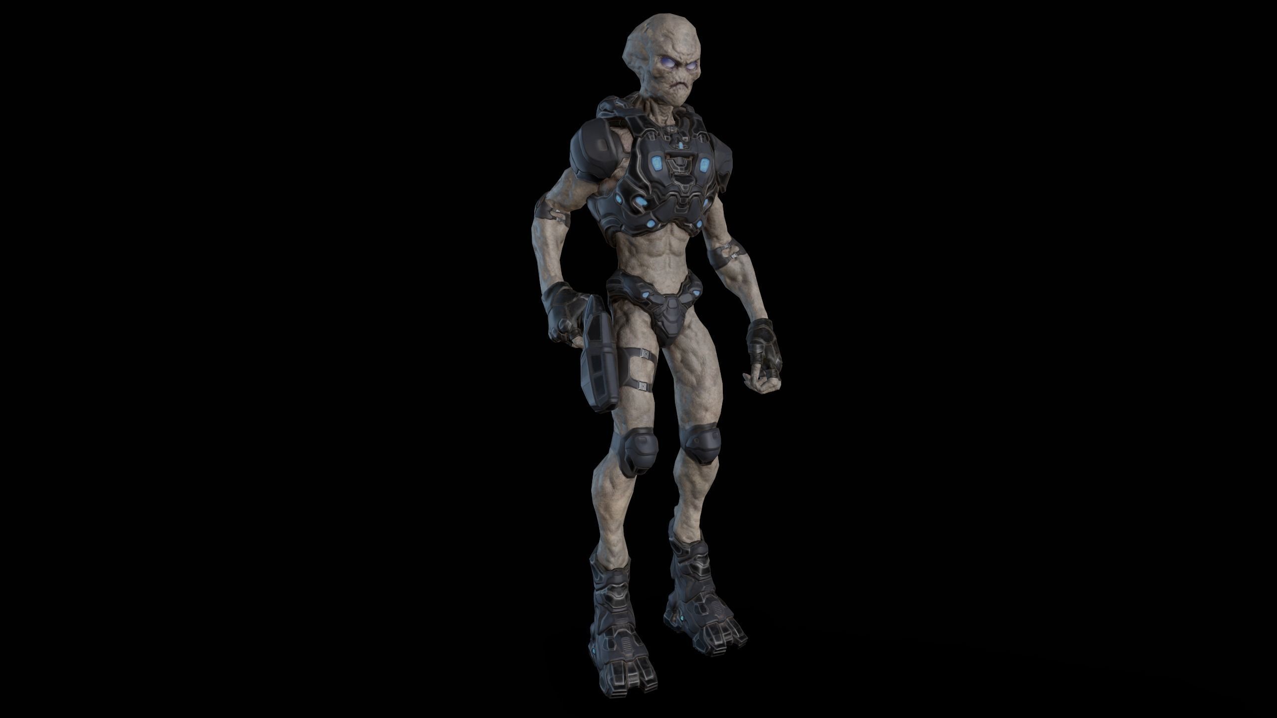 Alien v2 - Animated and Game Ready Low-poly 3D model_26
